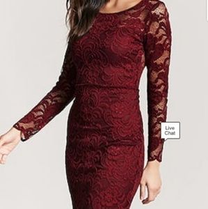 Burgundy lace dress- SOLD**
